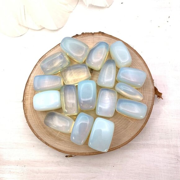 Opalite Pocket Stone, Polished Tumbled Crystal for Spiritual Radiance - Picture 4 of 9